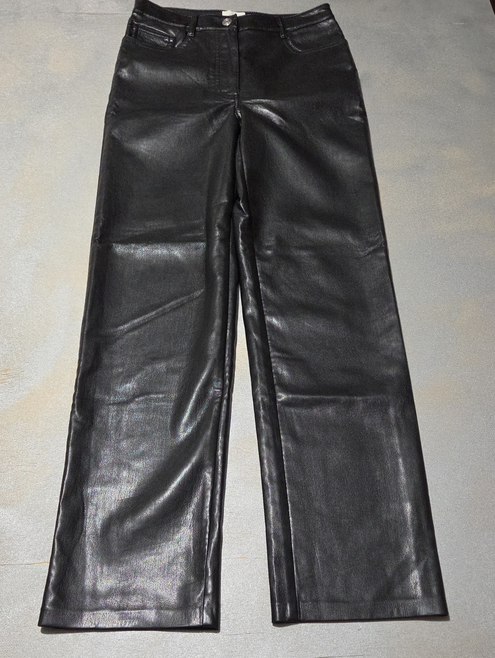 Wilfred Black Faux Leather Straight-Leg Pants ARITZIA.NWOTS